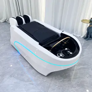 Head Spa Lay Down Washing Hair Chair Salon With Water Circulation Steamer Electric Massage Shampoo Tables Bed