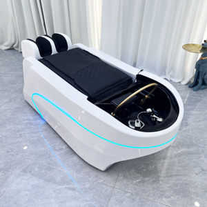 Sillón de Lavado de Cabello para <span class=keywords><strong>Spa</strong></span> Capilar con Circulación de Agua, Vaporizador, Masaje Eléctrico y Mesa de Champú - Product Image 5