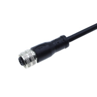 Connecteur M12 blindé étanche avec câble moulé noir, nombre de broches personnalisable, qualité industrielle