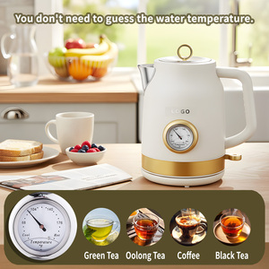 Hervidor Eléctrico de Lujo de Acero Inoxidable, Hervidor de Agua de Ebullición Rápida, Tetera Retro, Calentador de Agua con Certificación ETL - Product Image 2