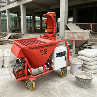 Machine à projeter du plâtre portative sur roues, mobilité flexible pour différents chantiers de construction