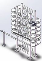 Trasportatore a Spirale Flessibile, Accumulatore Verticale Salvaspazio per Linee Alimentari e Bevande