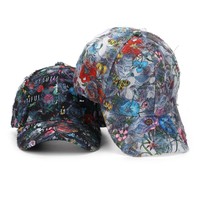 Casquette de baseball 6 panneaux unisexe en polyester à imprimé floral ethnique, respirante, imperméable, anti-UV, pour toutes les saisons, sportive et quotidienne