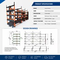 Système de stockage cantilever robuste pour le stockage de bois, planches, contreplaqué et bois d'œuvre en entrepôt