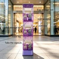 Distributeur automatique de capsules à monnayeur, transparent, trois niveaux, pour grandes balles, machine commerciale