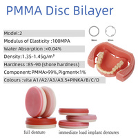 LEONGY Disque PMMA dentaire esthétique à faible rétrécissement pour couronnes et bridges, disque de fraisage CAD/CAM double couche en PMMA dentaire