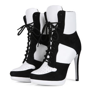 Vente en gros transfrontalière de bottes décontractées d'hiver sexy pour femmes à lacets talon super haut augmentant la hauteur grande <span class=keywords><strong>taille</strong></span> 44 - Product Image 5