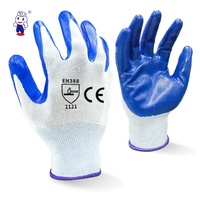 Guantes de Protección para Manos Ambidiestros Recubiertos de Nitrilo Transpirables, Inodoros y Ligeros para Almacenes, Jardinería y Embalaje