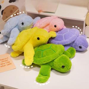 Giocattoli di peluche tartaruga blu viola grazioso cuscino di tartaruga schienali con cuscino di Oogway grande occhio tartaruga farcite bambole di animali marini acquario - Product Image 1