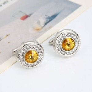 Fábrica directamente al por mayor de aleación de alta calidad personalizado <span class=keywords><strong>comprar</strong></span> gemelos diamantes redondos Vintage gemelos - Product Image 4