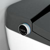 WC intelligent électrique moderne allongé avec télécommande, siège de bidet intelligent automatique noir, chauffage, siphon en S, céramique