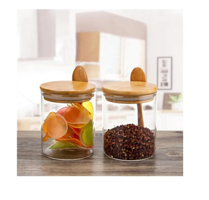 2026 NOUVEAU <span class=keywords><strong>sucrier</strong></span> avec couvercle en bambou et cuillère en <span class=keywords><strong>verre</strong></span> transparent pour le stockage de la cuisine - Product Image 2