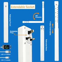 Multiprise rotative standard australienne en cuivre pur avec ports USB, extension de prise électrique, résistante aux flammes