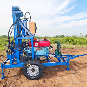 Foreuse hydraulique rotative mobile à moteur essence pour puits d'eau, diamètre 200 mm, profondeur 40 m - Product Image 1