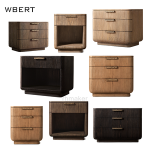 Table de chevet fermée de style américain <span class=keywords><strong>Ciro</strong></span> en bois massif WBERT Supplier – Élégante table de chevet pour villa, idéale pour l'ameublement de la maison - Product Image 3