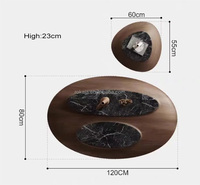 Table basse Design oeuf ovale haut de gamme Table basse en bois de noyer noir de luxe hôtel Villa maison salon Table à thé combinaison