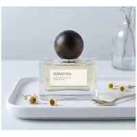 Flacon de parfum vide de luxe personnalisé, rectangulaire et plat, avec pulvérisateur à sertir, 30ml 50ml 100ml, en verre, couleur personnalisée