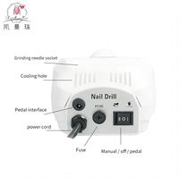 Alat Penggiling Kuku Multifungsi Portabel Terlaris Pro 35000RPM, Kit Penghapus Gel, Perangkat Manikur Pedikur untuk Studio Seni Kuku
