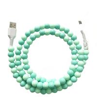 Câble de chargement multiple Fait à la main Perle colorée Cordon de charge rapide Creative Portable Perlé USB à Type C Câble de données Câble USB C