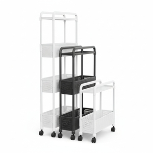 Étagère de rangement d'angle mobile à trois niveaux en plastique, multifonctionnelle, pour la maison, la <span class=keywords><strong>cuisine</strong></span>, les collations - Product Image 1