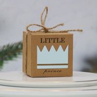 Boîte-cadeau en papier Kraft 50 pièces, dragées pour mariage, décoration pour Baby Shower garçon et fille, fournitures pour fête de révélation du genre, anniversaire