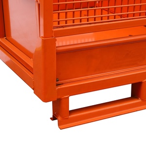 Boîtes pour le stockage Boîte à palettes en acier Palette d'entrepôt lourde de meilleure qualité Cage de stockage pliable Palette de conteneur en treillis métallique - Product Image 4
