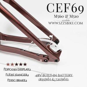 Vélo de montagne à cadre en fibre de <span class=keywords><strong>carbone</strong></span> CEF69 29er, moteurs Bafang M510/M510RS/M560, écran DPC030, support UDH, batterie intégrée 48V (835Wh) - Product Image 3