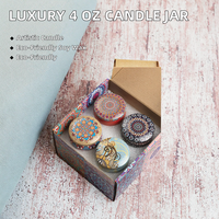 Mini bougie parfumée en cire de soja de luxe de 4 oz avec couvercle boîte-cadeau boîte de conserve conteneur boîte de pot en métal parfumée