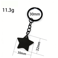 Porte-clés en métal en forme d'étoile Ywyougang, 4 couleurs, porte-clés en forme d'étoile vierge pour gravure laser personnalisée, cadeau
