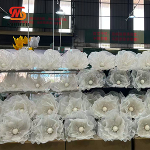 SMOOTH Green Big Peony Giant <b>Standing</b> Silk Organza Poppy Flowers Wedding Event Party <b>Backdrop</b> Decor - Product Image 4