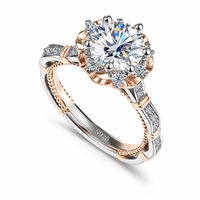 Bague de mariage pour femme en argent sterling S925, Moissanite Mozambique, double couleur, luxe léger, tendance, 1 carat