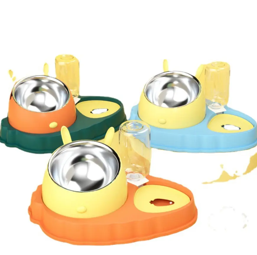 Cuenco para mascotas, cuenco doble de acero inoxidable, antiasfixia, alimentador de comida lenta, dispensador automático de agua potable para perros, cuenco para perros