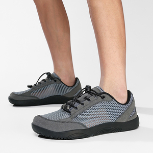 Chaussures de randonnée pour hommes ultra respirantes en maille intégrale, zéro dénivelé, à lacets, avec garniture en daim souple, semelle extérieure en caoutchouc antidérapante, légères, à bout large, pour la marche - Product Image 5