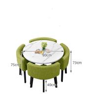 Grain de bois forme ronde minimaliste Table à manger réception Restaurant café salle à manger meubles Table à manger en bois pour 4 chaises