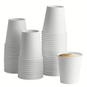 Gobelets en papier blancs jetables personnalisés pour café, eau et boissons, 8oz, 10oz, 12oz - Product Image 1