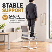 Chaise de conférence de style Mid-Century avec support lombaire, chaise de bureau exécutive en maille pour réunions de bureau