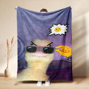 Manta de Franela con Diseño de Cara de Pato, Manta para Siesta, Reversible, Cálida y Acogedora para el Invierno, Impresión Personalizada, Venta al Por Mayor - Product Image 6