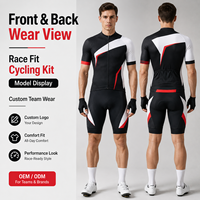 Conjunto de Ciclismo Personalizado para Hombre, Jersey con Cierre Completo y Culotte Acolchado con Número y Logotipo del Equipo para Pedidos de Club