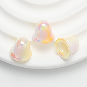 Cuentas de campana pequeñas bicolor con recubrimiento UV para bricolaje, materiales para agujeros de pendientes, cuentas para cadenas de teléfono y accesorios de joyería - Product Image 6