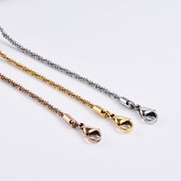 Chaîne en acier inoxydable 316L, chaîne de blé, non décolorante, plaquée or 18K 14K, bijoux tendance, chaîne pour colliers, cadeau