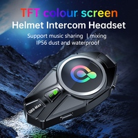 Casque de moto Q68-MAX avec double cœur Bluetooth 5.4, noir, étanche IP56, interphone moto avec écran couleur TFT