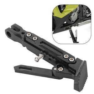 Béquille latérale universelle réglable en alliage d'aluminium pour moto avec repose-pied pour le stationnement et le soutien de la jambe - Product Image 3