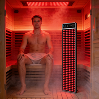 Sauna traditionnel finlandais à lumière rouge sèche pour intérieur avec poêle et pierres, combinaison sauna vapeur et douche vapeur