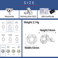 Nouvelle arrivée de haute qualité 925 en argent Sterling Moissanite diamant mode glacé boucles d'oreilles pour hommes femmes noël