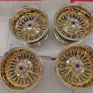 Jantes à rayons dorées de 13 pouces, 72 rayons croisés, style Lowrider - Product Image 5