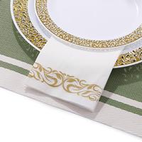 Lin-Feel Imprimé 1 Plis 2 Plis 12 ''x 17'' Serviettes et essuie-mains jetables entièrement biodégradables pour sac de style dîners