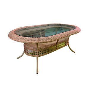 Mesa de Comedor de Mimbre para Exterior Modelo AIKO 007 Moderna, Duradera, de Ratán Sintético, con Estructura de Acero con Acabado en Polvo, para Uso en Hoteles, Venta al por Mayor UZ - Product Image 1