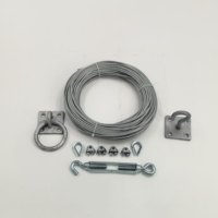 Kit de câbles en acier galvanisé, ensemble de quincaillerie pour la soutènement de la maison et la suspension de lustres avec plaques à œillets, tendeurs et serre-câbles