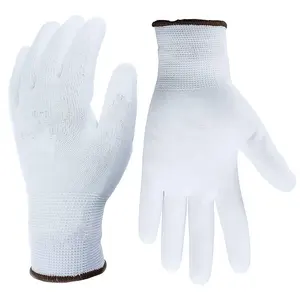 15 Gauge Nylon Excellent Grip Tactile Sensitivity Gardening Safety Work PU Palm Coated Gloves