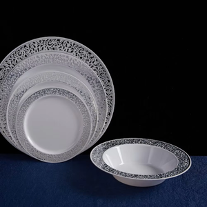 Elegante Juego <span class=keywords><strong>de</strong></span> Vajilla Desechable <span class=keywords><strong>de</strong></span> <span class=keywords><strong>Plástico</strong></span> <span class=keywords><strong>Duro</strong></span> Compostable y Libre <span class=keywords><strong>de</strong></span> BPA, Color Oro Rosa, para Fiestas <span class=keywords><strong>de</strong></span> Cumpleaños y Bodas - Product Image 6